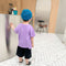 Children's Short Sleeved T-shirt Letter Round Neck Top